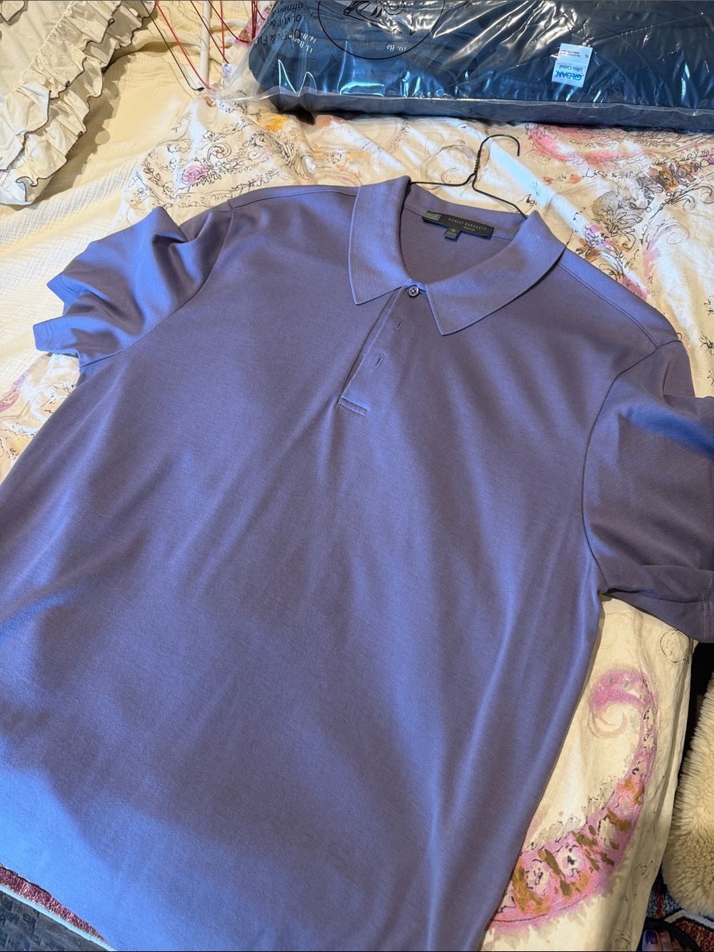 Robert Barakett Lavender Short-Sleeve Polo